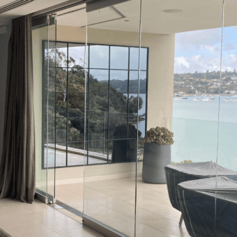 1 Custom designed outdoor mirror on balcony